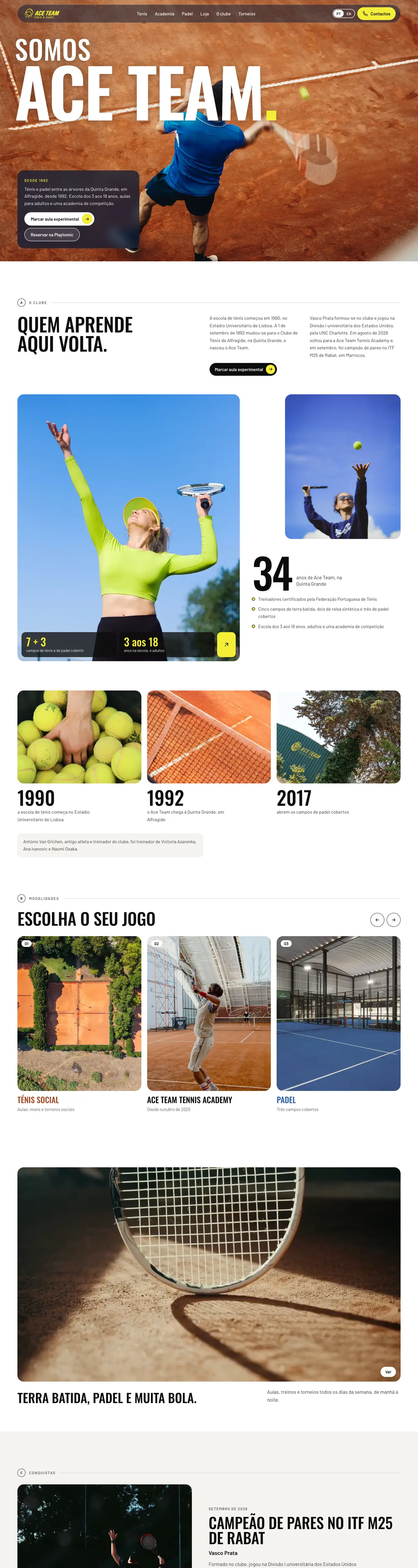 O site Ace Team num computador