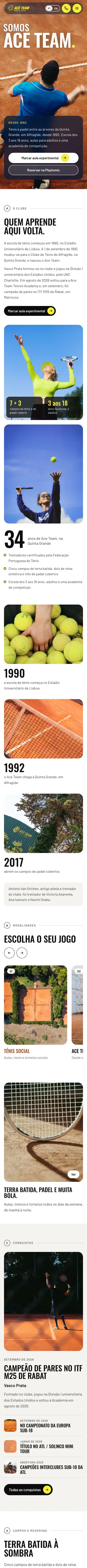 O site Ace Team num telemóvel